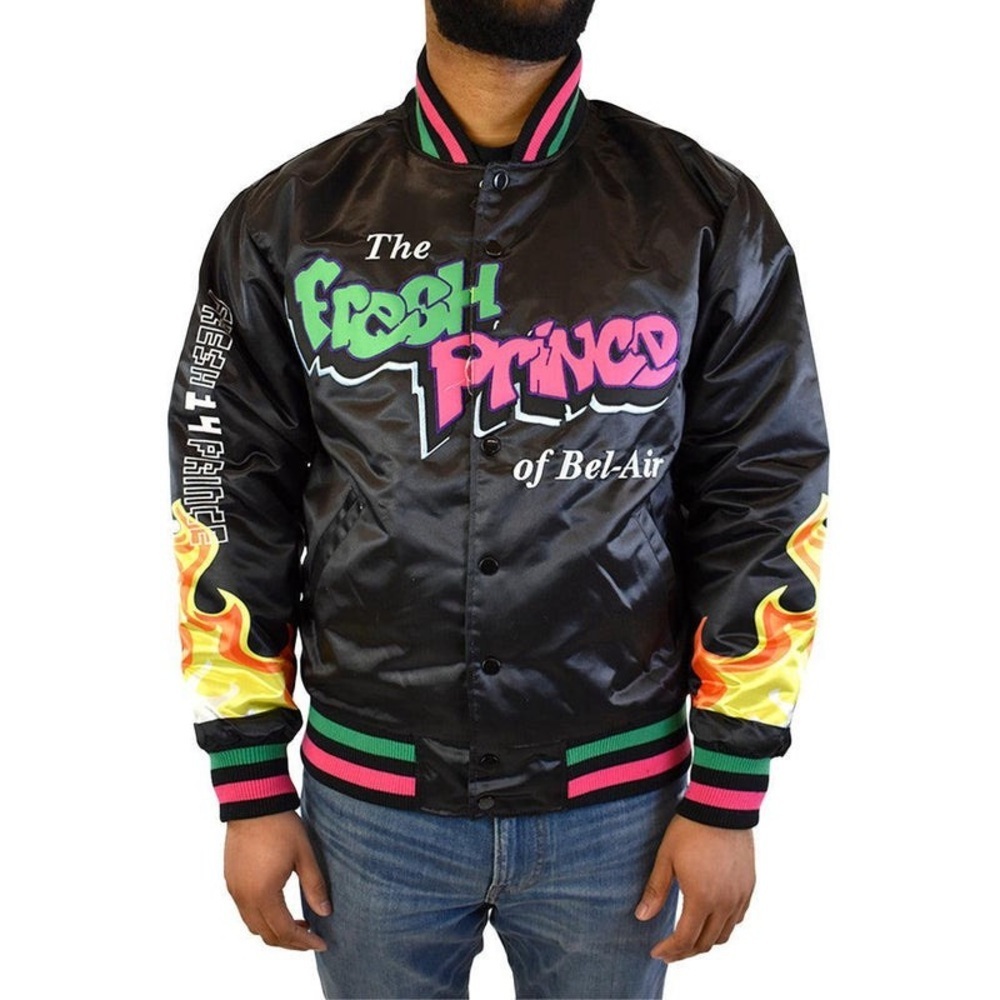 Y2K Headgear Classics Black Fresh Prince of Bel Air Fire Flame Satin size xl